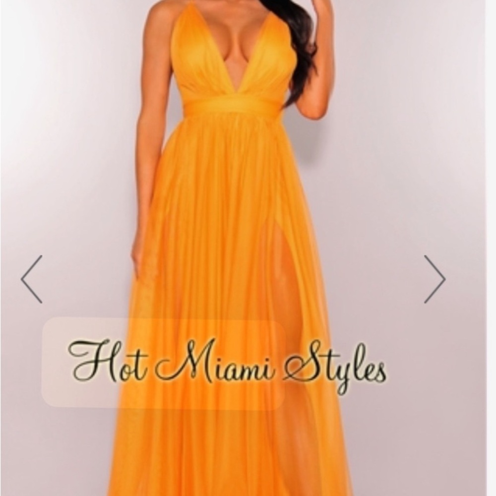Hot Miami Styles Vibrant Orange A-Line dress
